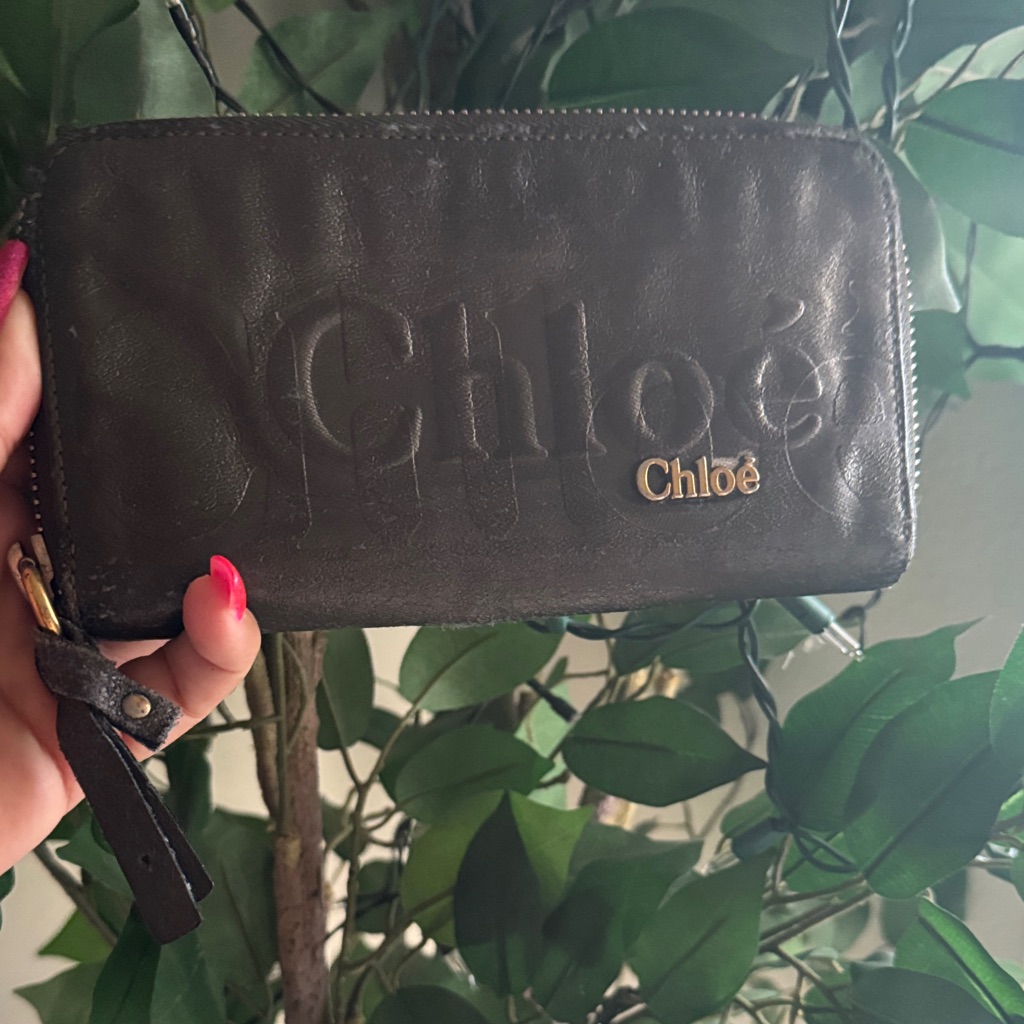 Chlo Embossed Leather Zip Wallet  Fair Authentic